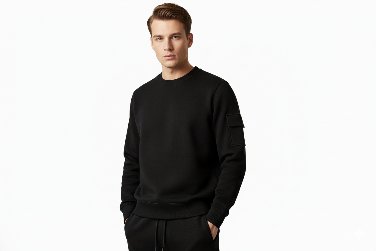 Black Crew Neck Sweatshirt