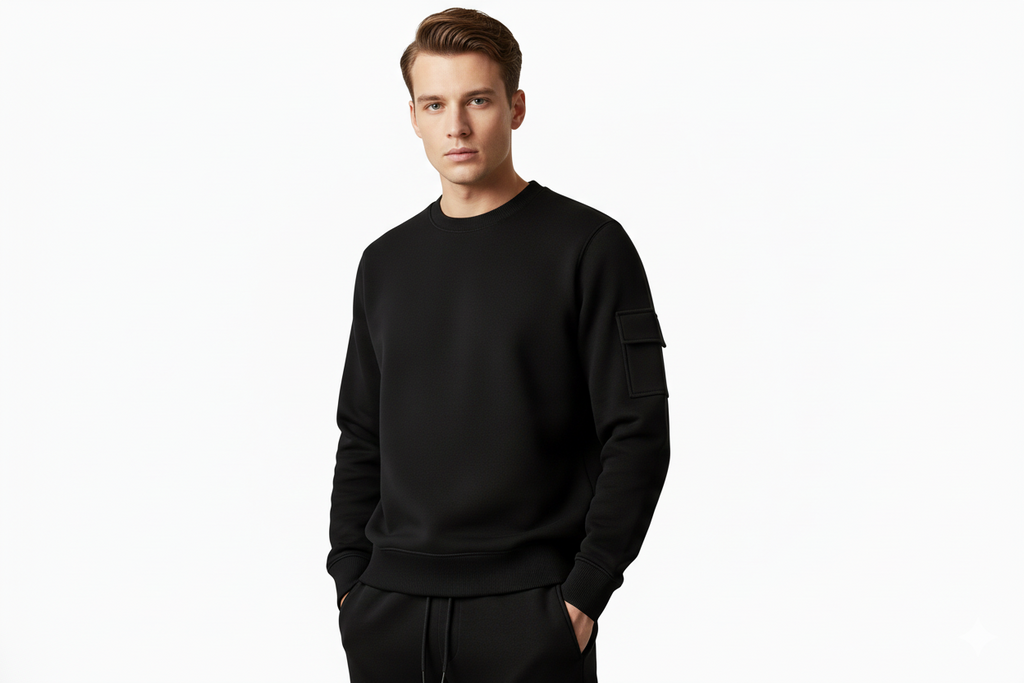 Black Crew Neck Track Suit