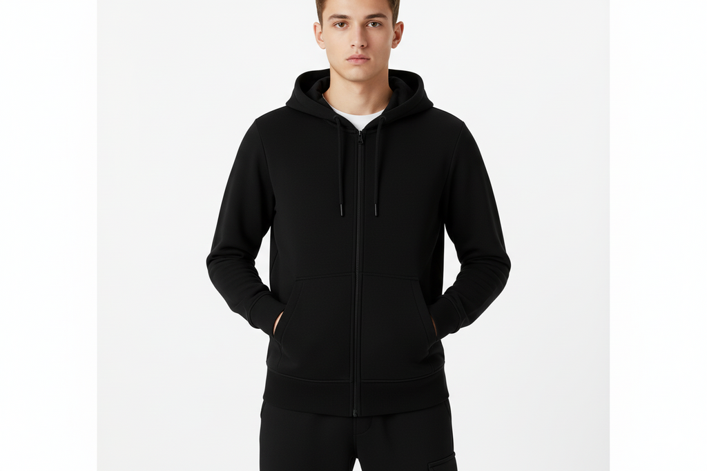 Black Zipper Hoodie
